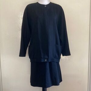 80's Vintage Alan Austin Beverly Hills Women's Skirt Set Size 8 Size 10 Black